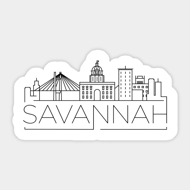 Savannah Minimal Skyline Sticker by kursatunsal